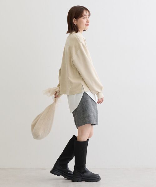 Sugar spoon(シュガースプーン)の「・SUGAR SPOON スエードポンチハーフZIP(Tシャツ/カットソー・レディース・ブラック/グレー/ベージュ/アイボリー・FREE)」の8枚目の写真