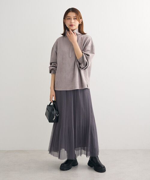 Sugar spoon(シュガースプーン)の「・SUGAR SPOON スエードポンチハーフZIP(Tシャツ/カットソー・レディース・ブラック/グレー/ベージュ/アイボリー・FREE)」の22枚目の写真