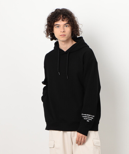 Purple&Yellow（パープルアンドイエロー）の「ワッフルメッセージ刺繍パーカ（パーカー・メンズ・ホワイト/カーキ/ブラック・SMALL/MEDIUM/LARGE）」の3枚目の写真