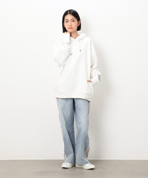 Purple&Yellow（パープルアンドイエロー）の「ワッフルメッセージ刺繍パーカ（パーカー・メンズ・ホワイト/カーキ/ブラック・SMALL/MEDIUM/LARGE）」の7枚目の写真