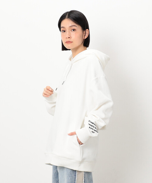 Purple&Yellow（パープルアンドイエロー）の「ワッフルメッセージ刺繍パーカ（パーカー・メンズ・ホワイト/カーキ/ブラック・SMALL/MEDIUM/LARGE）」の8枚目の写真