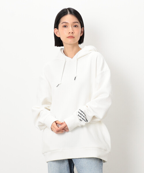 Purple&Yellow（パープルアンドイエロー）の「ワッフルメッセージ刺繍パーカ（パーカー・メンズ・ホワイト/カーキ/ブラック・SMALL/MEDIUM/LARGE）」の9枚目の写真