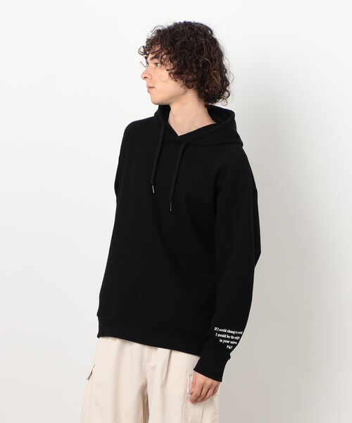 Purple&Yellow（パープルアンドイエロー）の「ワッフルメッセージ刺繍パーカ（パーカー・メンズ・ホワイト/カーキ/ブラック・SMALL/MEDIUM/LARGE）」の12枚目の写真