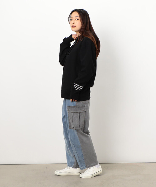 Purple&Yellow（パープルアンドイエロー）の「ワッフルメッセージ刺繍パーカ（パーカー・メンズ・ホワイト/カーキ/ブラック・SMALL/MEDIUM/LARGE）」の13枚目の写真