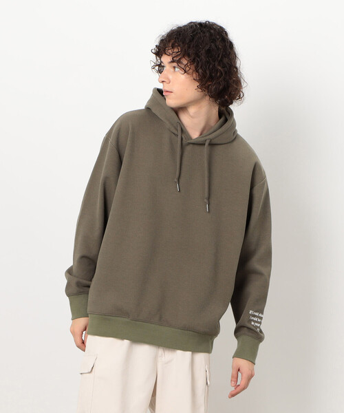 Purple&Yellow（パープルアンドイエロー）の「ワッフルメッセージ刺繍パーカ（パーカー・メンズ・ホワイト/カーキ/ブラック・SMALL/MEDIUM/LARGE）」の18枚目の写真