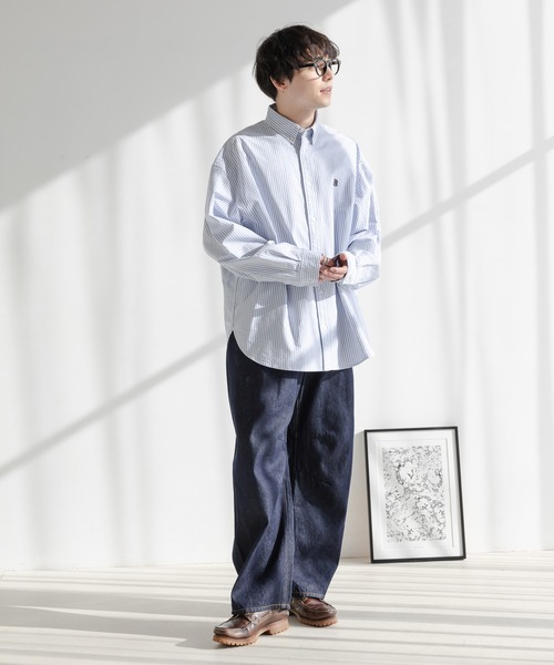 RAGEBLUE（レイジブルー）の「【セットアップ対応】12オンス/デニムカーブバレルパンツ（デニムパンツ・メンズ・ネイビー/ホワイト/グレー/ブルー・SMALL/MEDIUM/LARGE）」の5枚目の写真