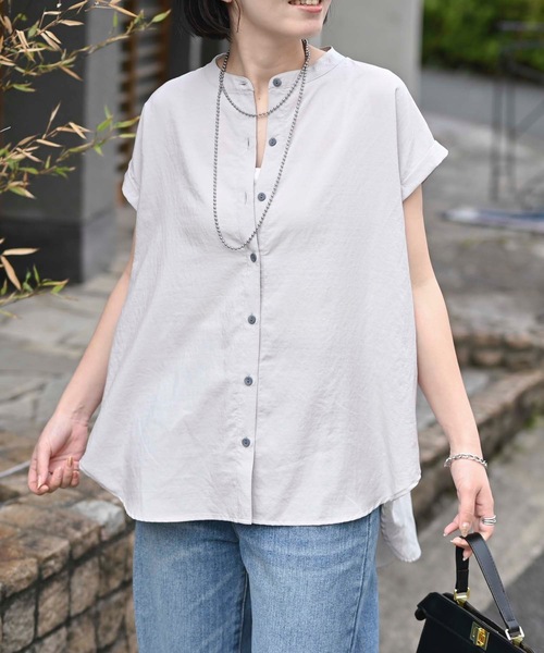 sears◆半袖ブラウス/--/コットン/WHT 楽天市場】ブラウス 半袖 コットン（ブランドMHL.）の通販