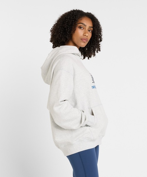 NEW BALANCE(ニューバランス)の「Athletics フレンチテリーロゴフーディ(パーカー・レディース・ヘザーグレー・LARGE/SMALL/MEDIUM)」の2枚目の写真