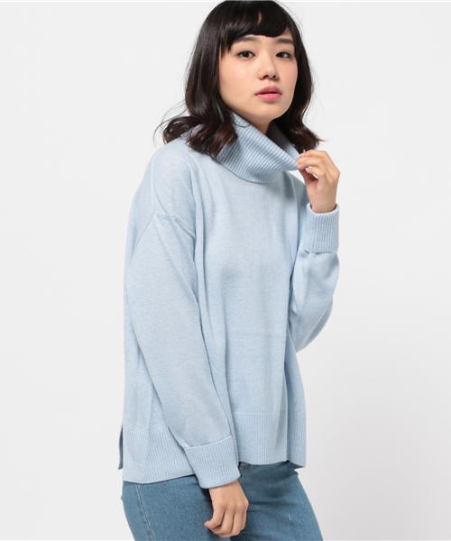 CIAOPANIC TYPY（チャオパニックティピー）の「【イタリアヤーン】カシミアミックスタートルネックニット（ニット/セーター・レディース・ネイビー/オフホワイト/ベージュ/ブルー・FREE）」の10枚目の写真