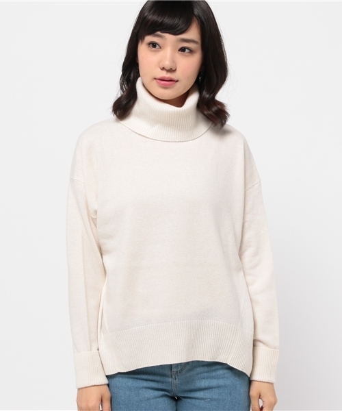 CIAOPANIC TYPY（チャオパニックティピー）の「【イタリアヤーン】カシミアミックスタートルネックニット（ニット/セーター・レディース・ネイビー/オフホワイト/ベージュ/ブルー・FREE）」の11枚目の写真