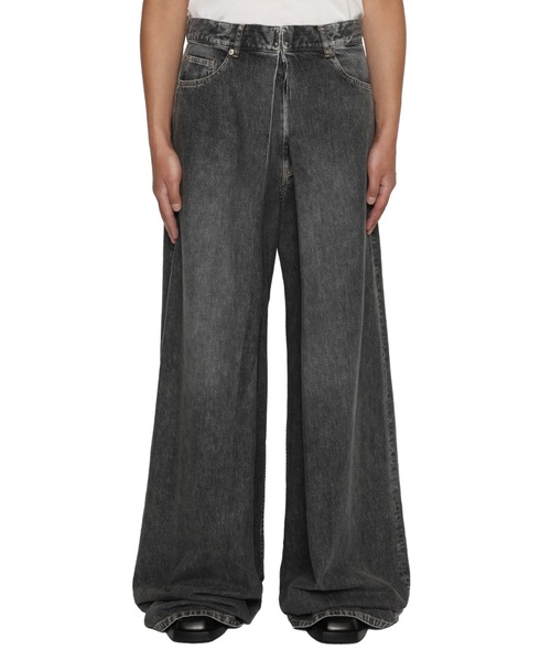 WASHED DENIM SUPER WIDE PANTS (LONG LENGTH)（デニムパンツ