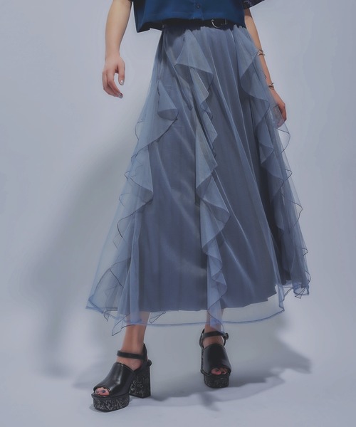 HARE(ハレ)の「シアーレイヤープリーツスカート(HARE)(スカート・レディース・ブルー/ブラック/ブラック系その他/ブルー系その他/パープル/カーキ・FREE)」の21枚目の写真