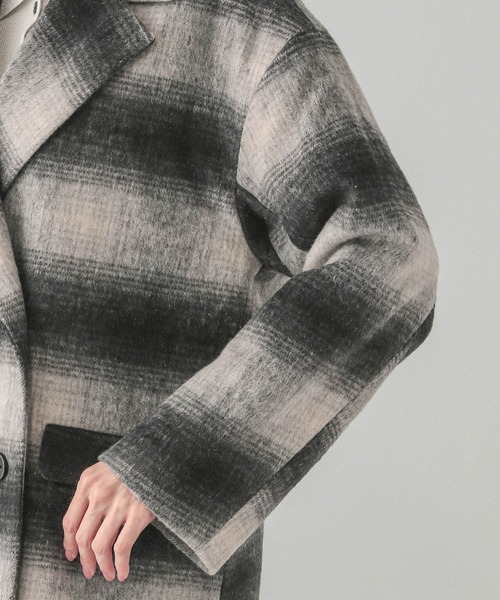 GLOBAL WORK（グローバルワーク）の「シャギーWジャケットコート/286009（チェスターコート・レディース・ベージュ/チェック/チャコール・MEDIUM/LARGE）」の8枚目の写真