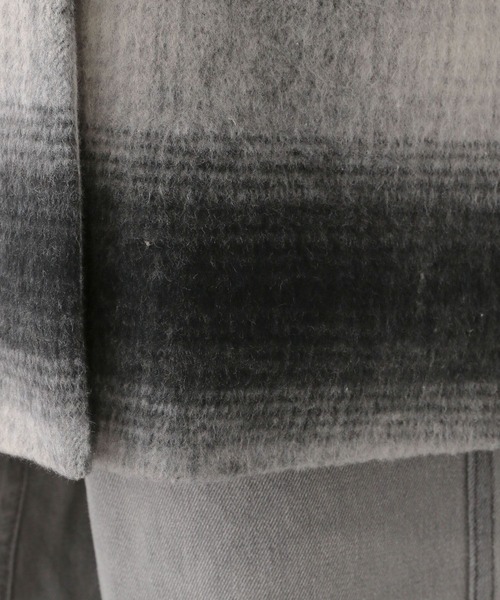 GLOBAL WORK（グローバルワーク）の「シャギーWジャケットコート/286009（チェスターコート・レディース・ベージュ/チェック/チャコール・MEDIUM/LARGE）」の10枚目の写真