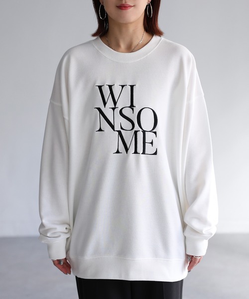 Riberry（リベリー）の「WINSOME刺繍レタリングロゴスウェット（スウェット・レディース・ネイビー系/ネイビー×ホワイト/ブラック×ピンク/ホワイト系1/ホワイト系2/ライトグレー系1/ライトグレー系2・FREE）」の12枚目の写真