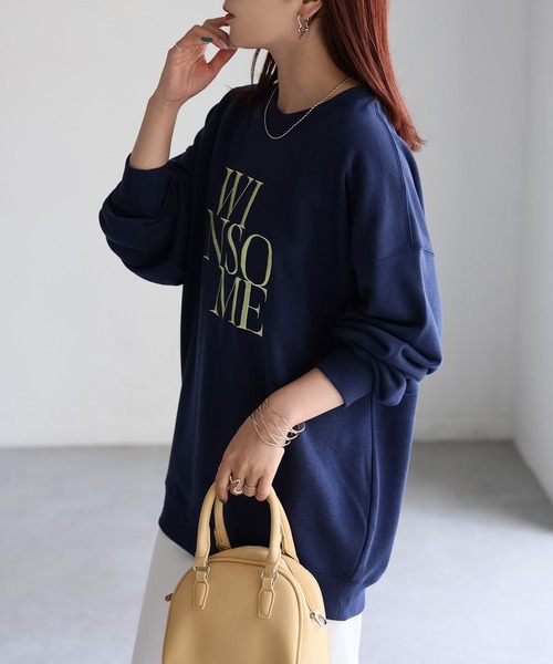 Riberry（リベリー）の「WINSOME刺繍レタリングロゴスウェット（スウェット・レディース・ネイビー系/ネイビー×ホワイト/ブラック×ピンク/ホワイト系1/ホワイト系2/ライトグレー系1/ライトグレー系2・FREE）」の22枚目の写真