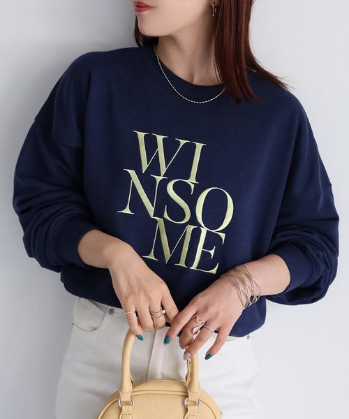 Riberry（リベリー）の「WINSOME刺繍レタリングロゴスウェット（スウェット・レディース・ネイビー系/ネイビー×ホワイト/ブラック×ピンク/ホワイト系1/ホワイト系2/ライトグレー系1/ライトグレー系2・FREE）」の16枚目の写真
