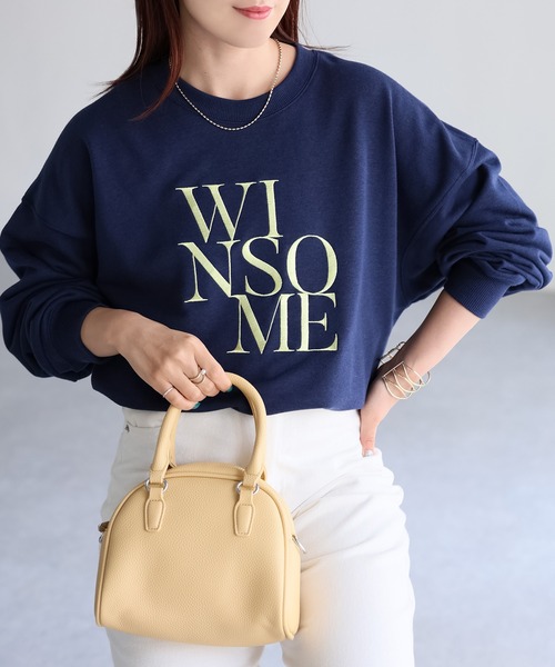 Riberry（リベリー）の「WINSOME刺繍レタリングロゴスウェット（スウェット・レディース・ネイビー系/ネイビー×ホワイト/ブラック×ピンク/ホワイト系1/ホワイト系2/ライトグレー系1/ライトグレー系2・FREE）」の14枚目の写真