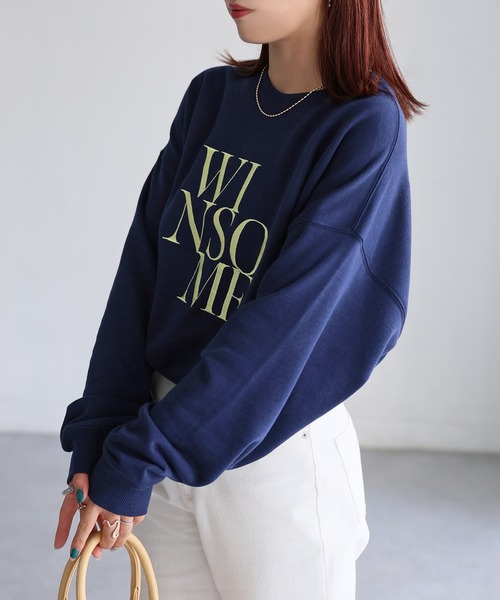 Riberry（リベリー）の「WINSOME刺繍レタリングロゴスウェット（スウェット・レディース・ネイビー系/ネイビー×ホワイト/ブラック×ピンク/ホワイト系1/ホワイト系2/ライトグレー系1/ライトグレー系2・FREE）」の19枚目の写真