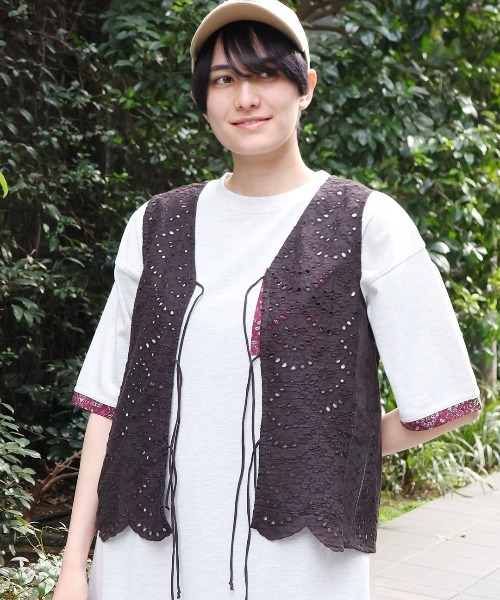 チチカカ(チチカカ)の「Shanti Shanti リカーモ2WAYトップス【WEB限定】(シャツ/ブラウス・レディース・ブルー/チャコールグレー/オリーブ・FREE)」の6枚目の写真