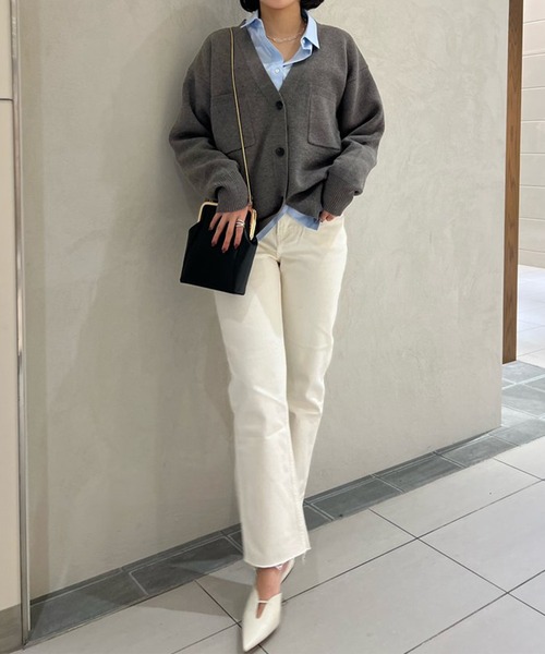 Vネックフォルムカーディガン（カーディガン/ボレロ）｜anuans（ア