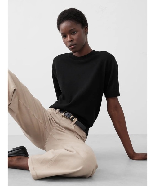バナナリパブリック BANANA REPUBLIC 薄手 ニット セーター 無地 スリムフィット 長袖 綿×レーヨン S アイボリー 生成り色 売れ筋商品|||レディース セール】BANANA REPUBLIC FACTORY STORE ショートスリーブ