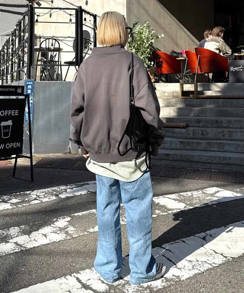 CIAOPANIC TYPY（チャオパニックティピー）の「【ユニセックス】ビックシルエットスタンドジップスウェットブルゾン（ブルゾン・メンズ・ライトグレー/チャコールグレー/ベージュ・MEDIUM/LARGE）」の7枚目の写真