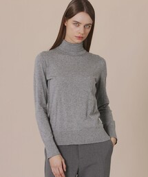 未使用品 マッキントッシュ ロンドン MACKINTOSH LONDON クロップド ニット セーター ハイネック 長袖 クロスデザイン ウール グレー MACKINTOSH - マッキントッシュ ロンドン ロゴ刺繍 ウール