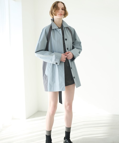 LE CIEL BLEU（ルシェルブルー）の「カラースキームカーコート / Color Scheme Car Coat（その他アウター・レディース・ベージュ/ブルー・36）」の11枚目の写真