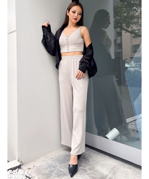 GYDA（ジェイダ）の「リップルプリーツGGスライダービスチェ【SETUP着用可】（タンクトップ・レディース・ブラック/ライトグレー・FREE）」の15枚目の写真