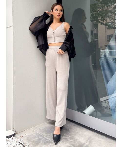 GYDA（ジェイダ）の「リップルプリーツGGスライダービスチェ【SETUP着用可】（タンクトップ・レディース・ブラック/ライトグレー・FREE）」の16枚目の写真