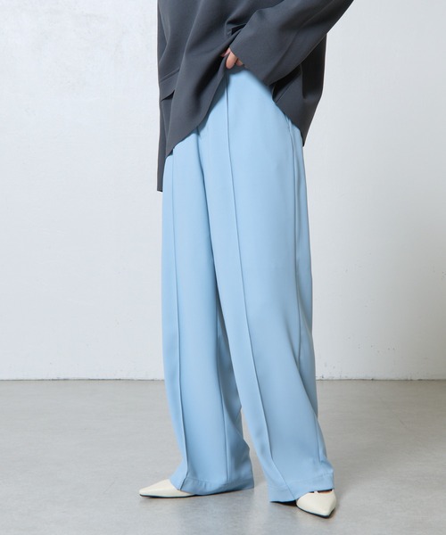 COLONY 2139（コロニートゥーワンスリーナイン）の「センターシームワイドストレートパンツ（スラックス・レディース・ライトグレー/ブラック/サックスブルー・FREE）」の6枚目の写真