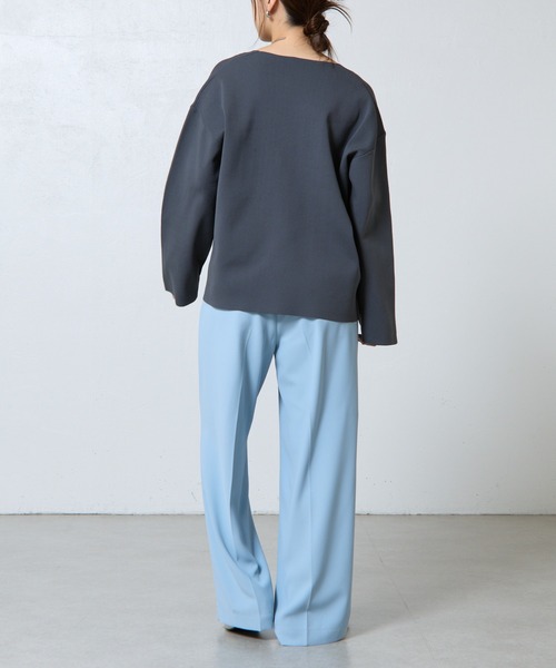 COLONY 2139（コロニートゥーワンスリーナイン）の「センターシームワイドストレートパンツ（スラックス・レディース・ライトグレー/ブラック/サックスブルー・FREE）」の12枚目の写真