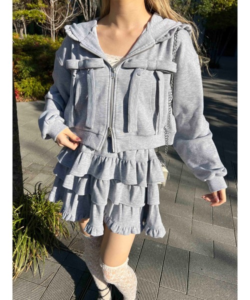 PHILLY（フィリー）の「【PHILLY】ビッグリボンスウェットミニスカート（スカート・レディース・ブラック/グレー/ホワイト・FREE）」の17枚目の写真