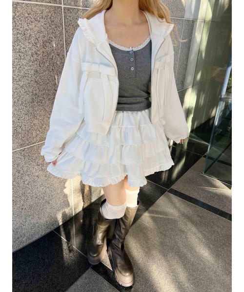 PHILLY（フィリー）の「【PHILLY】ビッグリボンスウェットミニスカート（スカート・レディース・ブラック/グレー/ホワイト・FREE）」の9枚目の写真