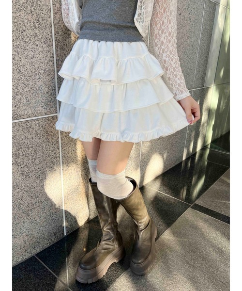 PHILLY（フィリー）の「【PHILLY】ビッグリボンスウェットミニスカート（スカート・レディース・ブラック/グレー/ホワイト・FREE）」の7枚目の写真