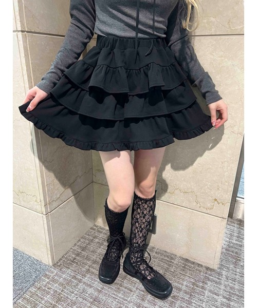 PHILLY（フィリー）の「【PHILLY】ビッグリボンスウェットミニスカート（スカート・レディース・ブラック/グレー/ホワイト・FREE）」の12枚目の写真