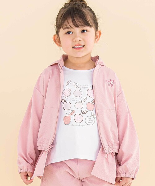 リップルストライプペプラム/フード取り外しジャケット(90~130cm)(その他アウター)|Noeil aime BeBe(ノイユエイムベベ)