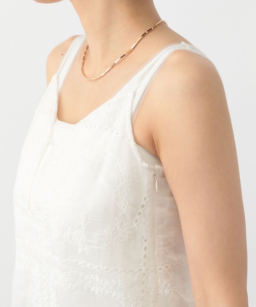 A part by(アパートバイ)の「エンブロイダリーキャミワンピース(ワンピース・レディース・オフホワイト/ライトピンク・FREE)」の10枚目の写真