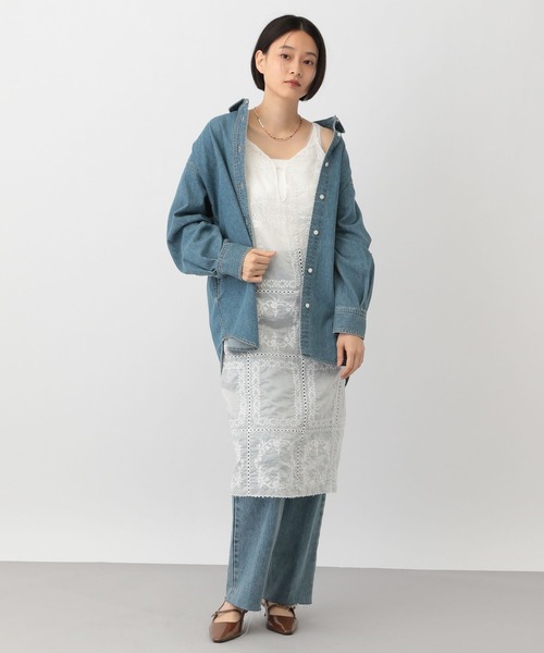 A part by(アパートバイ)の「エンブロイダリーキャミワンピース(ワンピース・レディース・オフホワイト/ライトピンク・FREE)」の3枚目の写真