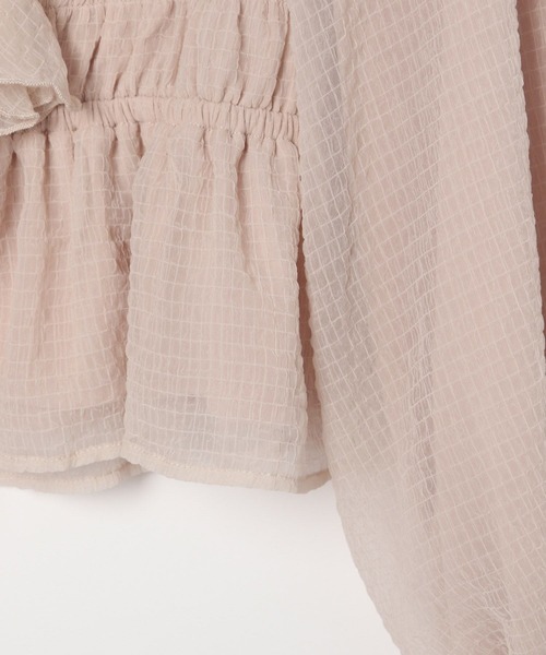 Heather（ヘザー）の「シアーチェックフリルブラウス　324820（シャツ/ブラウス・レディース・グレー/ピンク/アイボリー・FREE）」の9枚目の写真