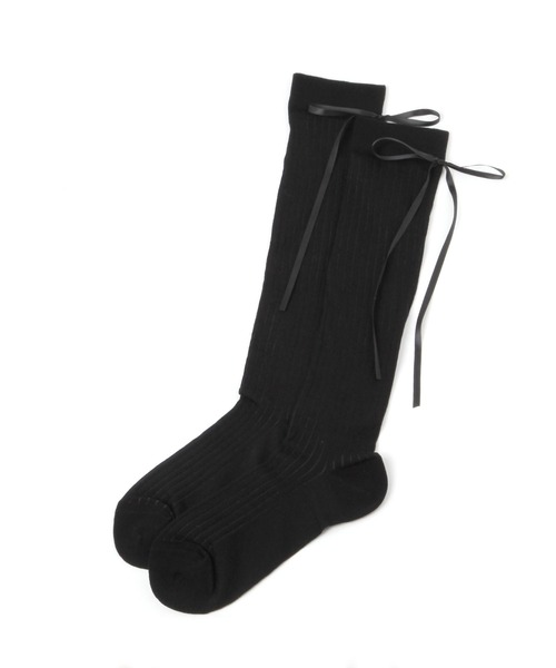 Heather（ヘザー）の「リボンリブSOX　323483（ソックス/靴下・レディース・グレー/ブラック/アイボリー・ONE SIZE）」の10枚目の写真