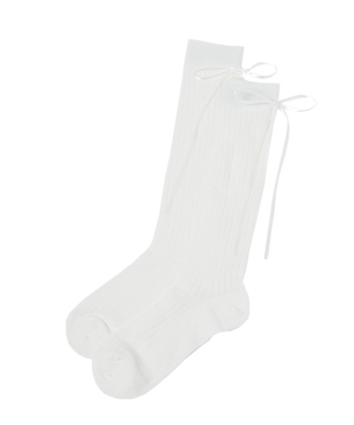 Heather（ヘザー）の「リボンリブSOX　323483（ソックス/靴下・レディース・グレー/ブラック/アイボリー・ONE SIZE）」の8枚目の写真