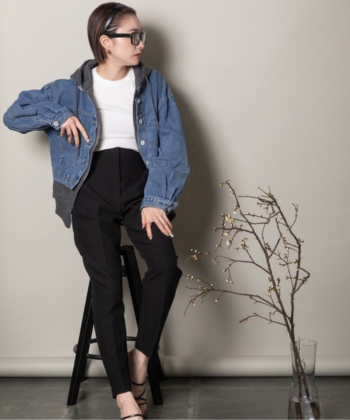 lodie(ロディ)の「デニムドッキングフーディ(その他アウター・レディース・チャコールグレー/ブラック/グレー・FREE)」の18枚目の写真