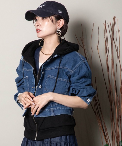 lodie(ロディ)の「デニムドッキングフーディ(その他アウター・レディース・チャコールグレー/ブラック/グレー・FREE)」の22枚目の写真