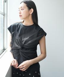 チュールリボンドッキングTシャツ