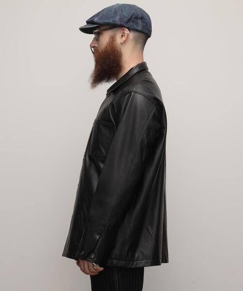 schott（ショット）の「Schott/ショット/LAMB LEATHER COVERALL JACKET/ラムレザー カバーオール ジャケット（ライダースジャケット・メンズ・ブラック・2XL/XL/L/M/S）」の19枚目の写真