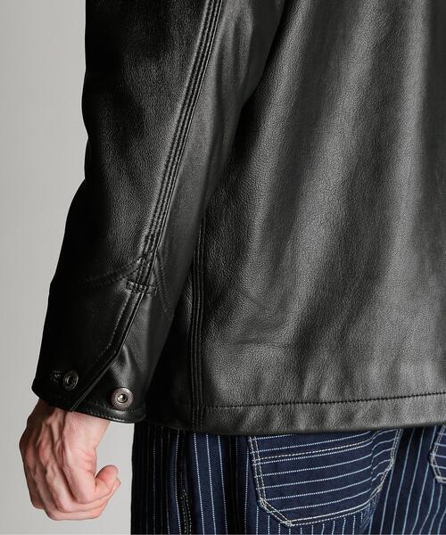 schott（ショット）の「Schott/ショット/LAMB LEATHER COVERALL JACKET/ラムレザー カバーオール ジャケット（ライダースジャケット・メンズ・ブラック・2XL/XL/L/M/S）」の7枚目の写真