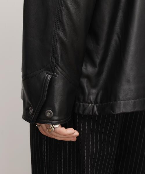 schott（ショット）の「Schott/ショット/LAMB LEATHER COVERALL JACKET/ラムレザー カバーオール ジャケット（ライダースジャケット・メンズ・ブラック・2XL/XL/L/M/S）」の16枚目の写真