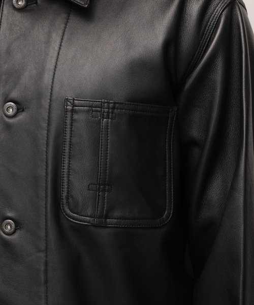 schott（ショット）の「Schott/ショット/LAMB LEATHER COVERALL JACKET/ラムレザー カバーオール ジャケット（ライダースジャケット・メンズ・ブラック・2XL/XL/L/M/S）」の6枚目の写真